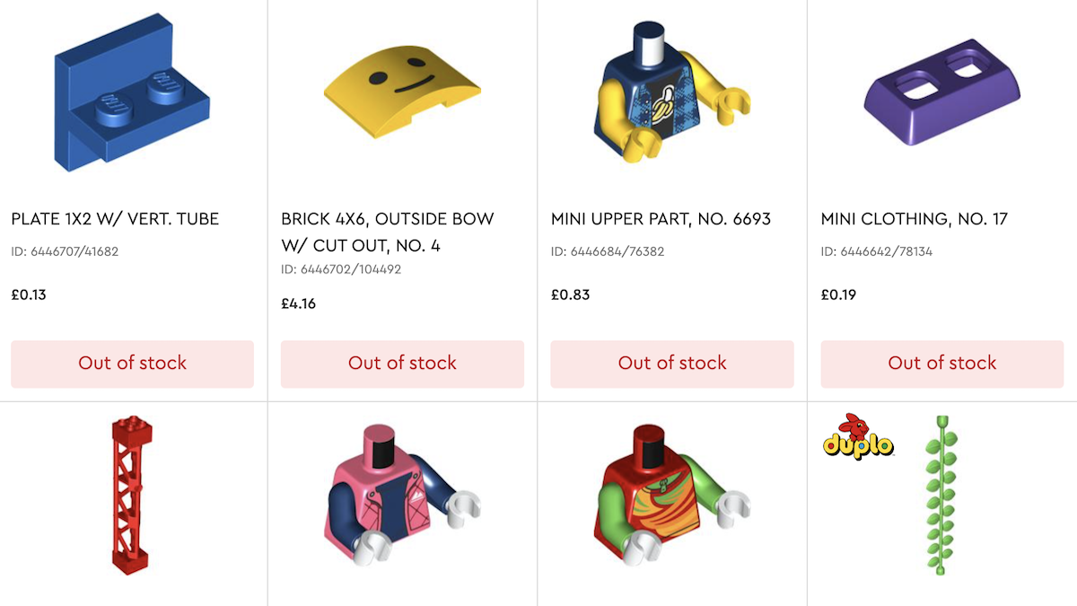 Multiple new LEGO Pick a Brick pieces are already out of stock