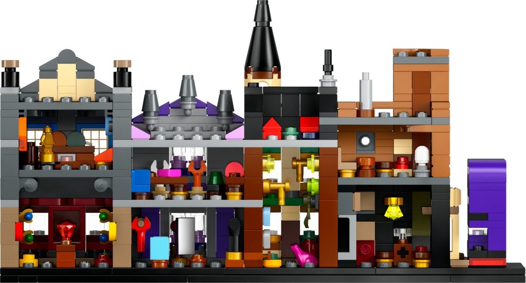 LEGO 76444 Harry Potter Magiczne sklepy na Ulicy Pokatnej kadr 1024x551