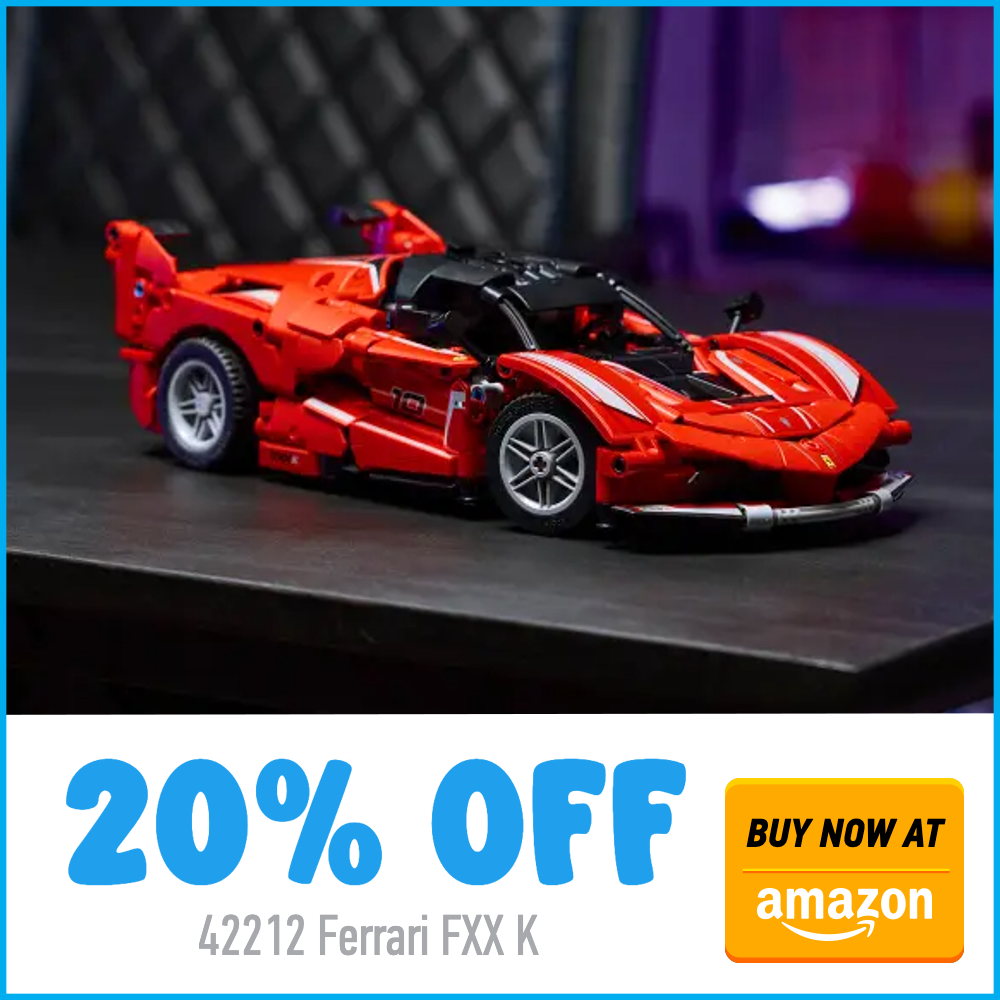 LEGO Technic 42212 Ferrari FXX K Amazon 20 off deal card