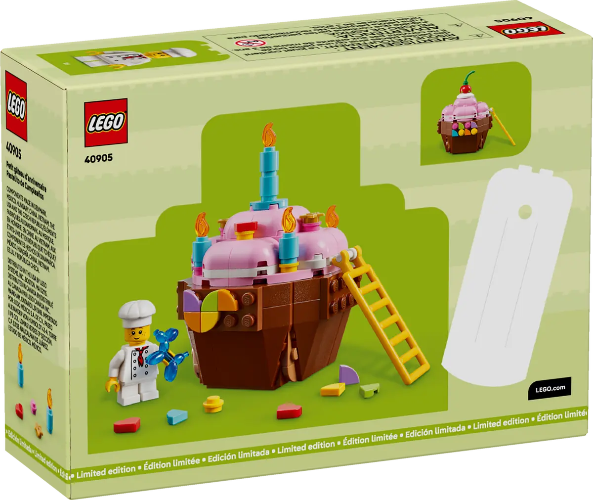 LEGO 40905 Birthday Cupcake box back