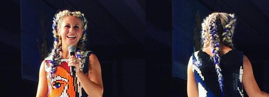 Ashley Eckstein Wears LEGO at SDCC Fashion Show