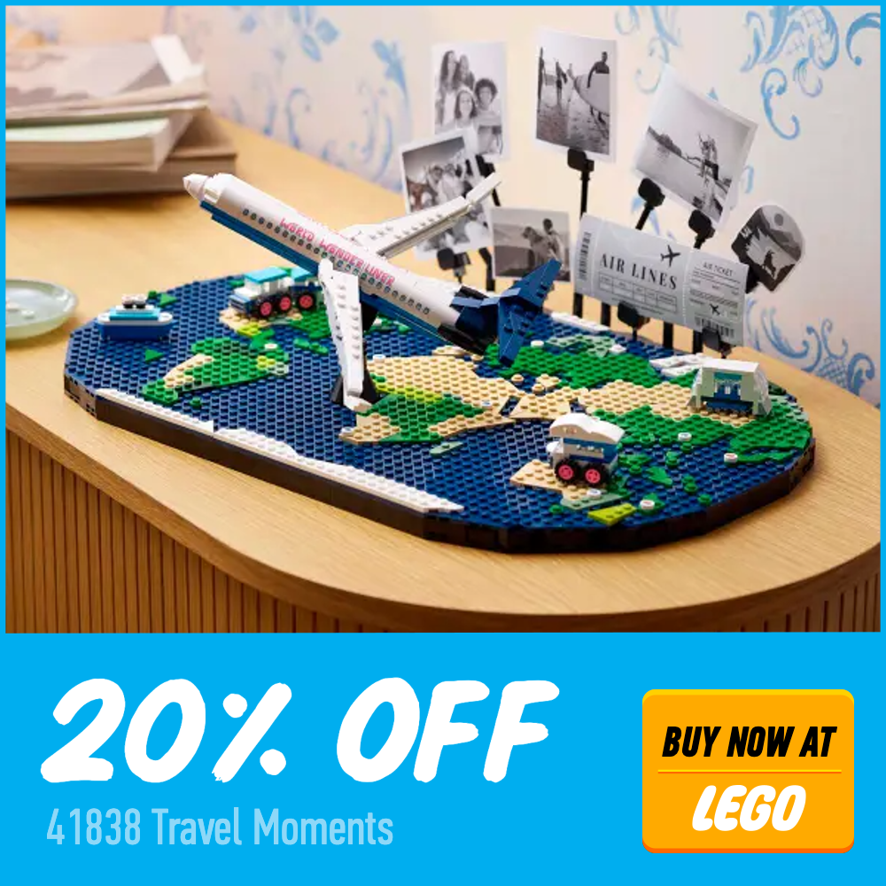 LEGO 41838 Travel Moments LEGO 20 off deal card