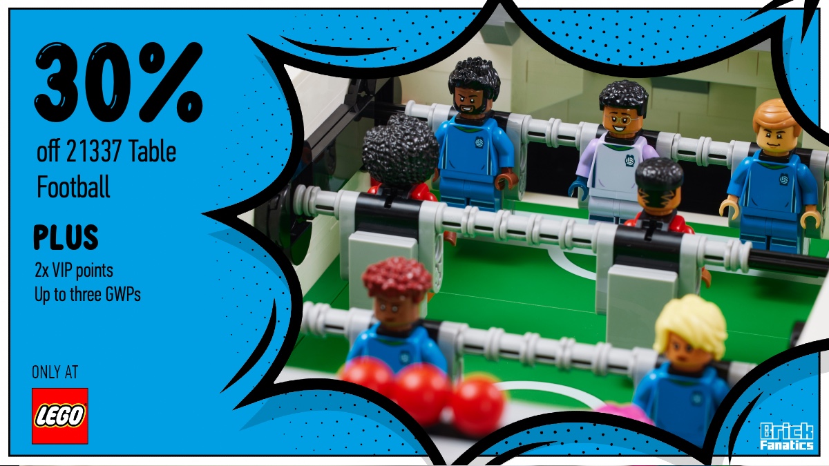 30% off LEGO Ideas 21337 Table Football, plus double VIP points and two free gifts