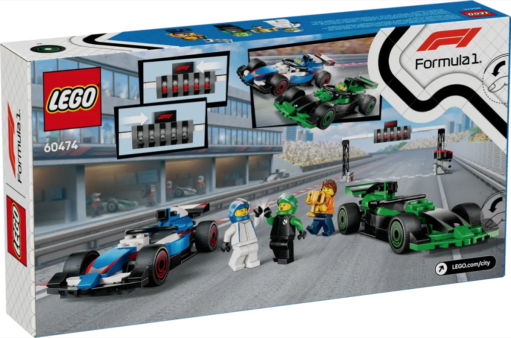 LEGO City 60474 F1 Grid with VCARB Sauber Race Cars box back 1024x679