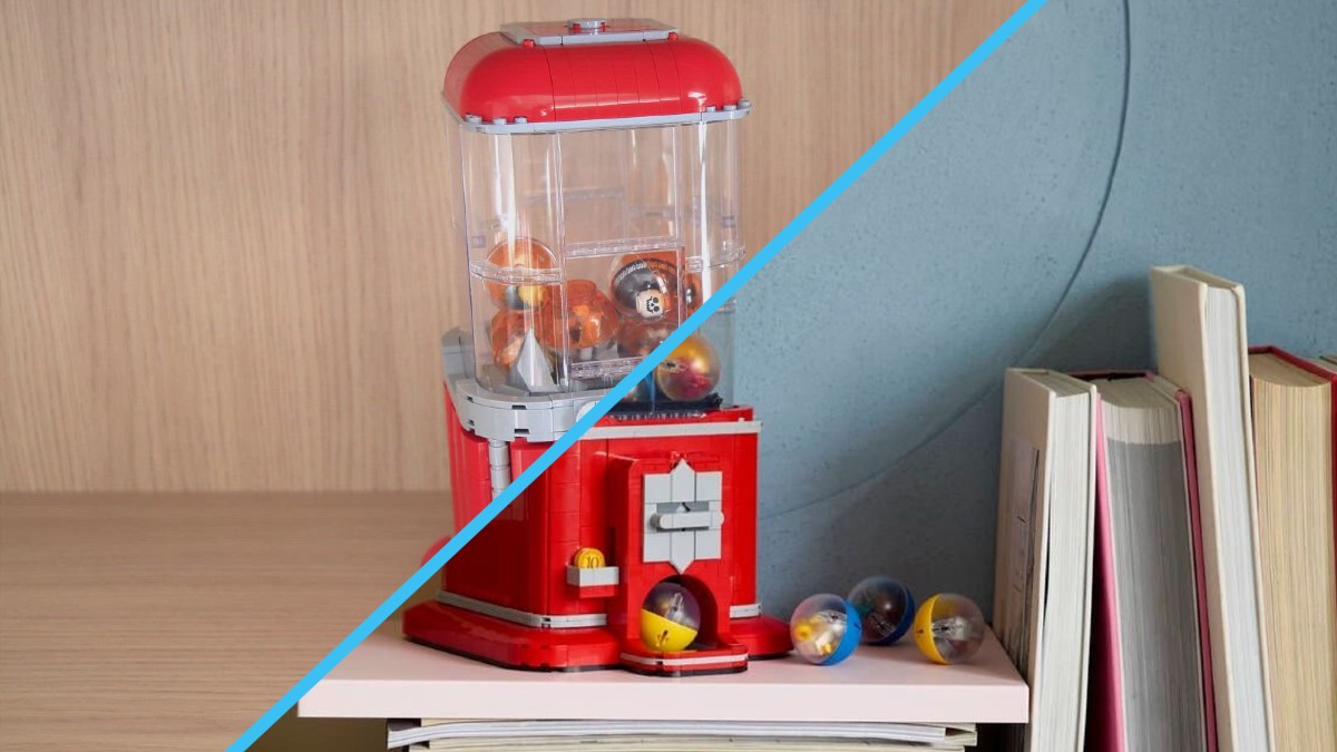 Comparing LEGO Ideas 21358 Minifigure Vending Machine to the original fan design