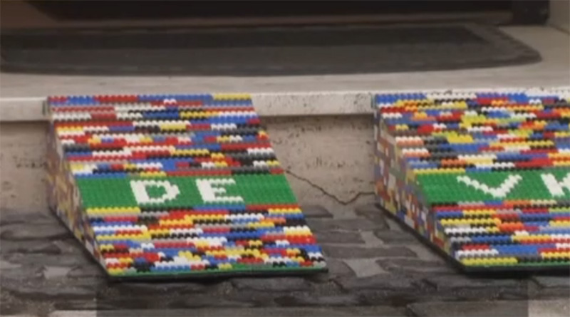 German town installs LEGO wheelchair ramps