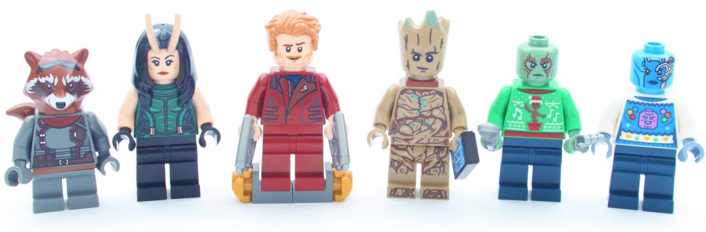 lego marvel 76231 GOTG Advent Calendar review minifigures group shot 1 1024x337