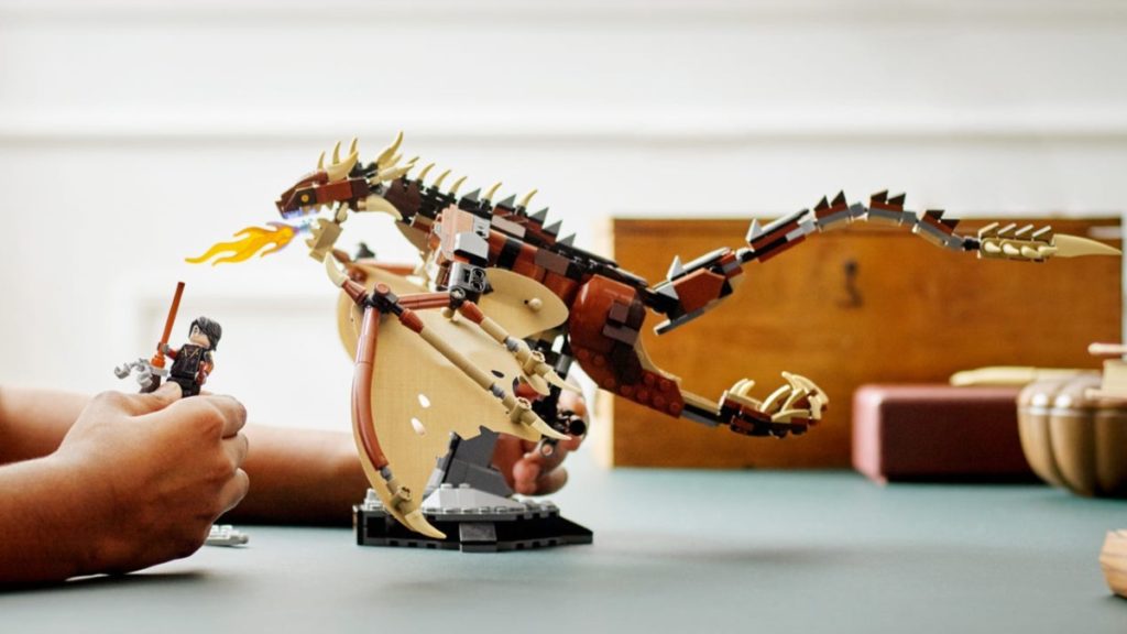 LEGO 76406 Hungarian Horntail Dragon Harry Potter lifestyle featured 1024x576