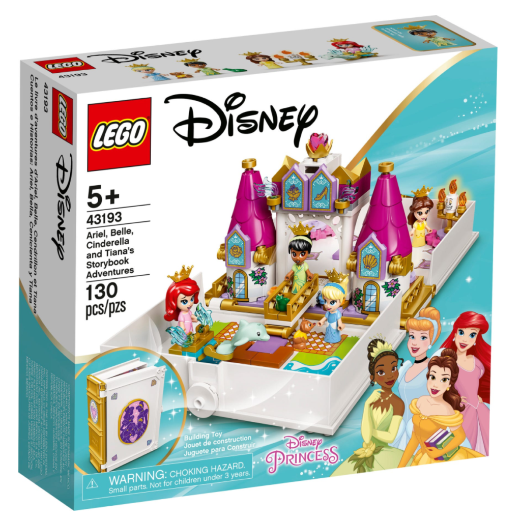 LEGO Disney 43192 Ariel Belle Cinderella and Tianas Storybook Adventures box