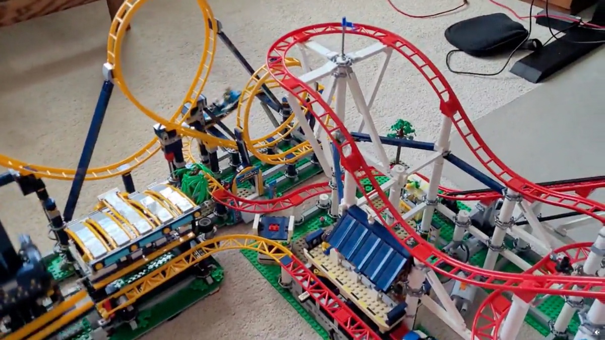 Combining both LEGO roller coasters into one mega coaster