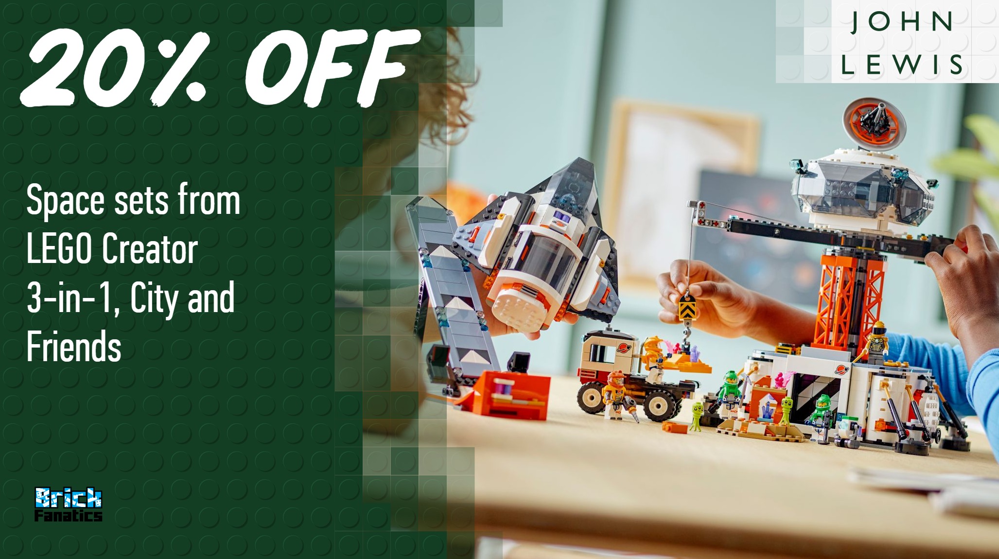 Jet into space for less with John Lewis LEGO deals on space-themed sets
