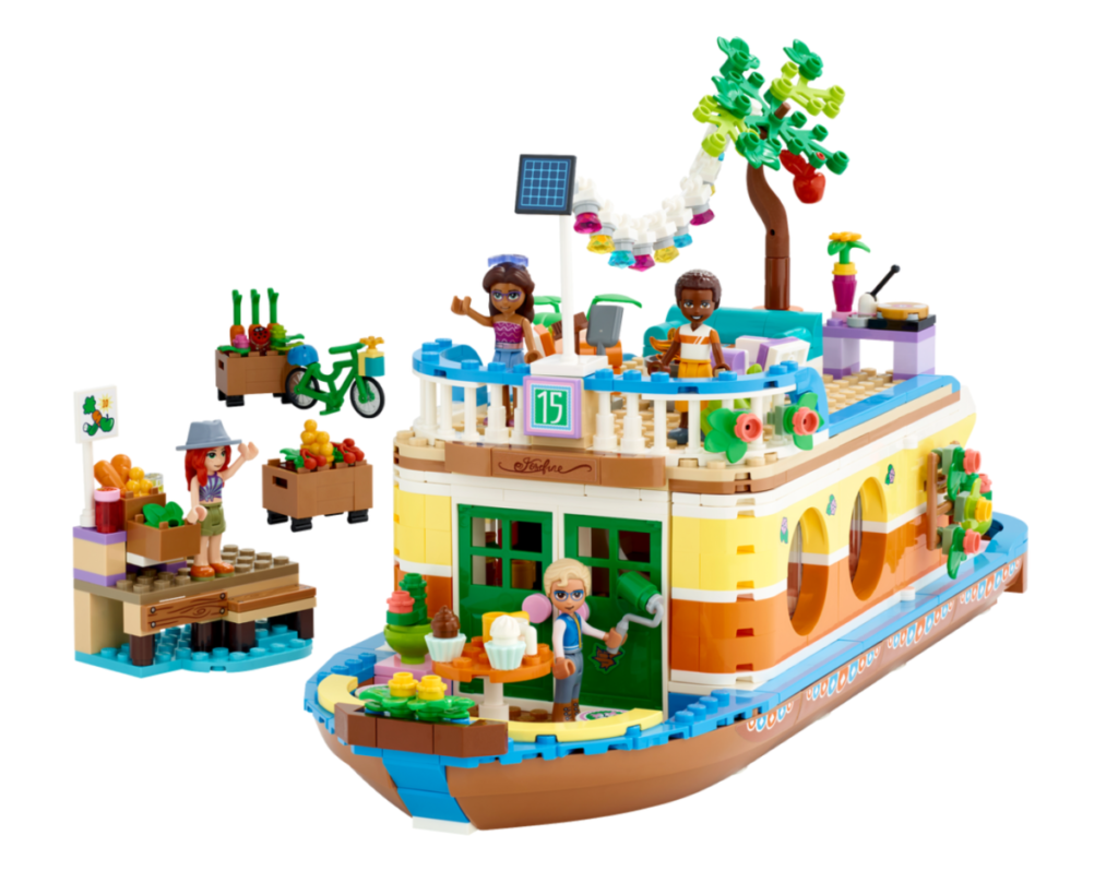 LEGO Friends 41702 Canal Houseboat contents 1024x809