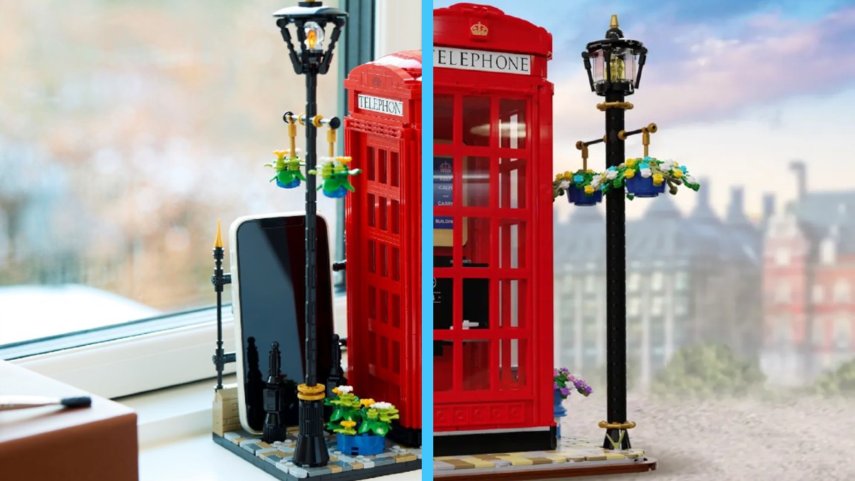 Five differences between LEGO Ideas 21347 Red London Telephone Box and the original project