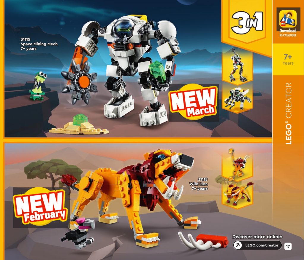 LEGO Creator 3 in 1 2021 catalogue