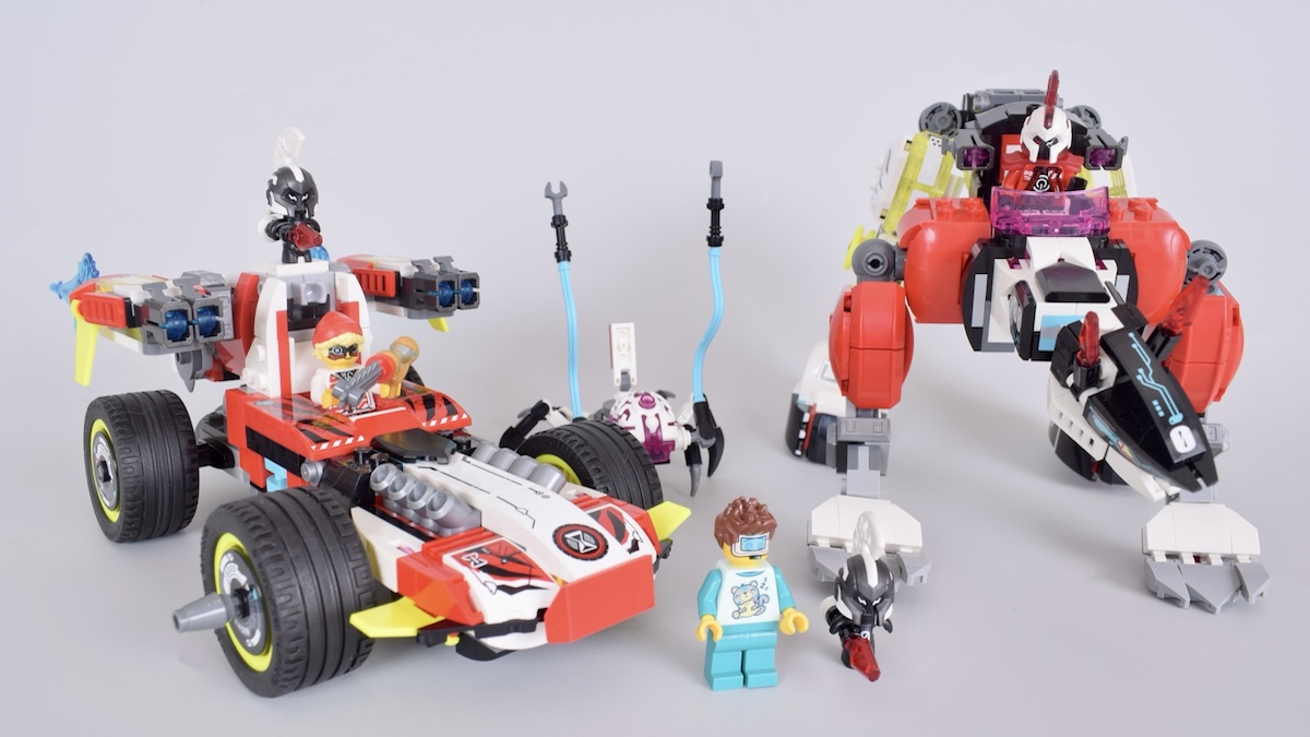 LEGO DREAMZzz 71497 Cooper's Tiger Mech & Zero's Hot Rod Car review