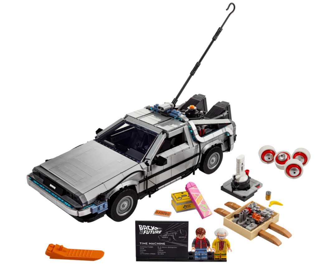 LEGO 10300 DeLorean Time Machine contents 1024x863